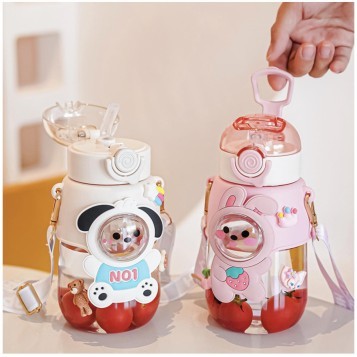 Botol Minum Anak Korea Lucu / Botol Minum Anak Karakter Free Stiker 2D Rabbit